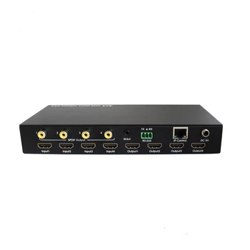 

HDMI 2.0 HDMI Matrix supported 18Gbps 4 Outputs audio video 3D 4K@60hz YUV4:4:4 Matrix IR RS232,IP Control HDMI switch