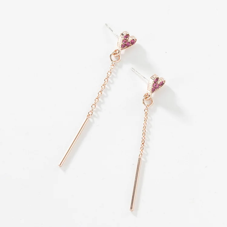 

Free Shipping 2019 Fashion New Earrings Simple Little Red Love Chain Temperament Earrings Ladies Gift Wholesale Lot Earrings