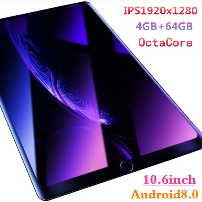 10,6 дюймовый ПК планшет 1920x1280IPS MT8752 8 ядерный Android 8,0 планшет 4 Гб ОЗУ 64 Гб ПЗУ Две сим-карты 3g 4glte телефонный звонок планшет 10,1