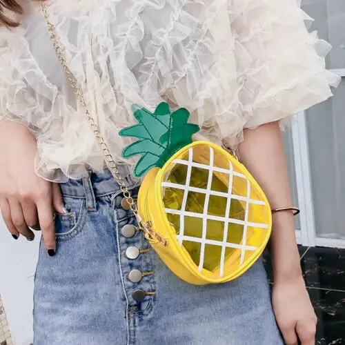 

Cute Women Fruit Messenger Bag Girls Tote PVC Crossbody Barrel-Shape Handbags