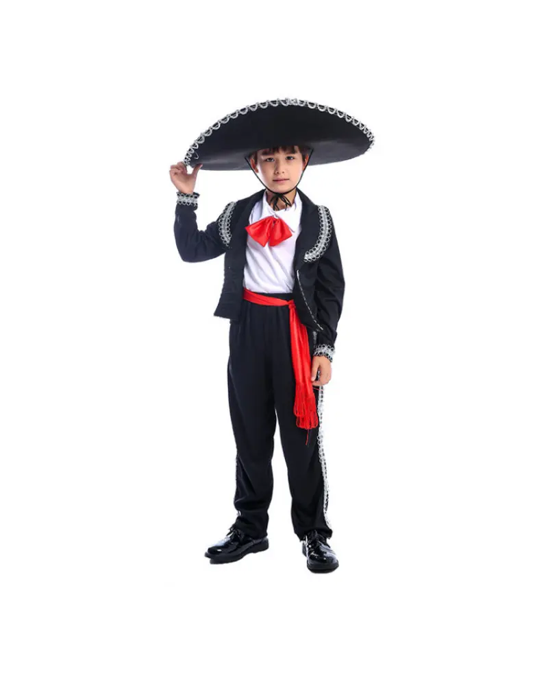 Мексиканский танцевальный костюм на Хеллоуин, Mariachi Amigo для детей, маскарадные костюмы для мальчиков, Детская праздничная одежда для выступлений