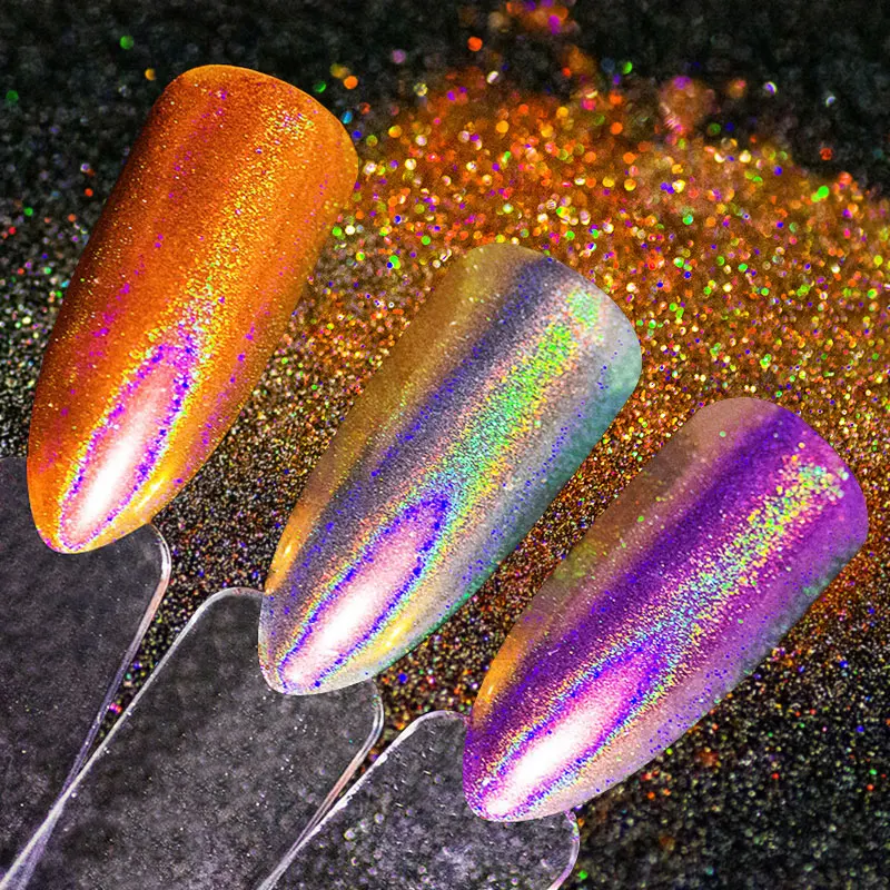 Ногтей Glitter Mixed Цвет Super Gold Лазерная Сияющий переливающийся Flakies ногтей блестка порошок Маникюр украшения для ногтей