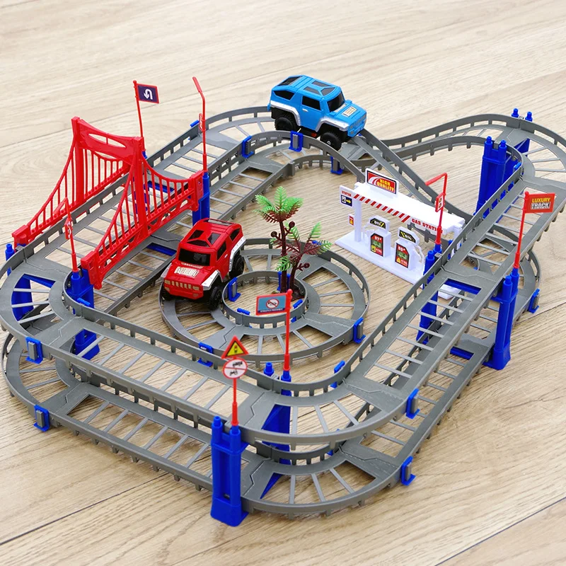 

New Hot-selling Compatible Hundred Changes Track Car Assembles Electric High-speed Track Puzzle Toys for Children DIY Toys