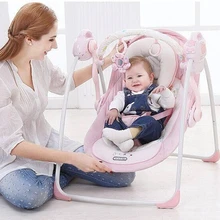 Розовый Роскошный детский колыбель-качели Электрический ребенок качалка колыбельное кресло-качалка Колыбель сиденье вращающийся качели для ребенка