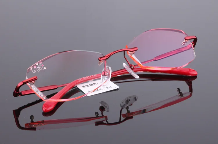 Reven Jate 031 чистый титан без оправы, со стразами резка женские очки рамка Оптические очки по назначению женские модные очки