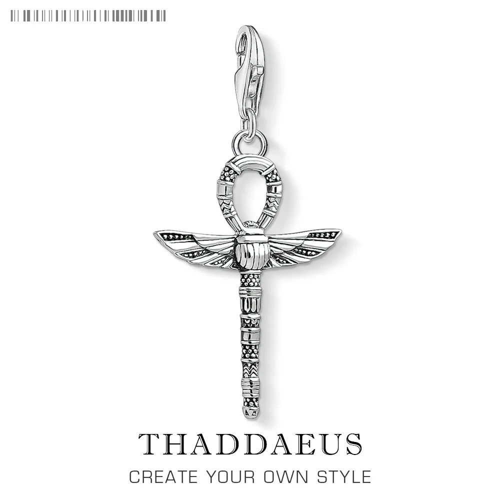 

Cross of Life Ankh with Scarab Charm Thomas Style Good Jewelry Thomas Women Men Gift In 925 Sterling Silver Fit Bracelet
