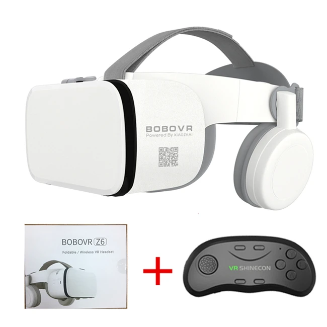 Новые Bobo vr Z6 VR очки беспроводные Bluetooth наушники VR очки Android IOS Удаленная реальность VR 3D картонные очки - Цвет: Bundle 3