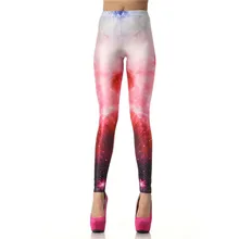 2017 New Design 3D Digital Fashion Slim Sexy Legins Galaxy Space Red White Printed Leggins Women Leggings KDK1009