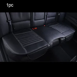 Premium PU Leather Car Seat Cover - Universal Waterproof & Anti-Slip Cushion Protector (Rear White line 1pc)