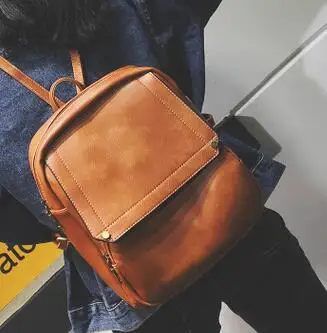 

2018 new fashion simple shoulder bag female trendy retro backpack college wind bag