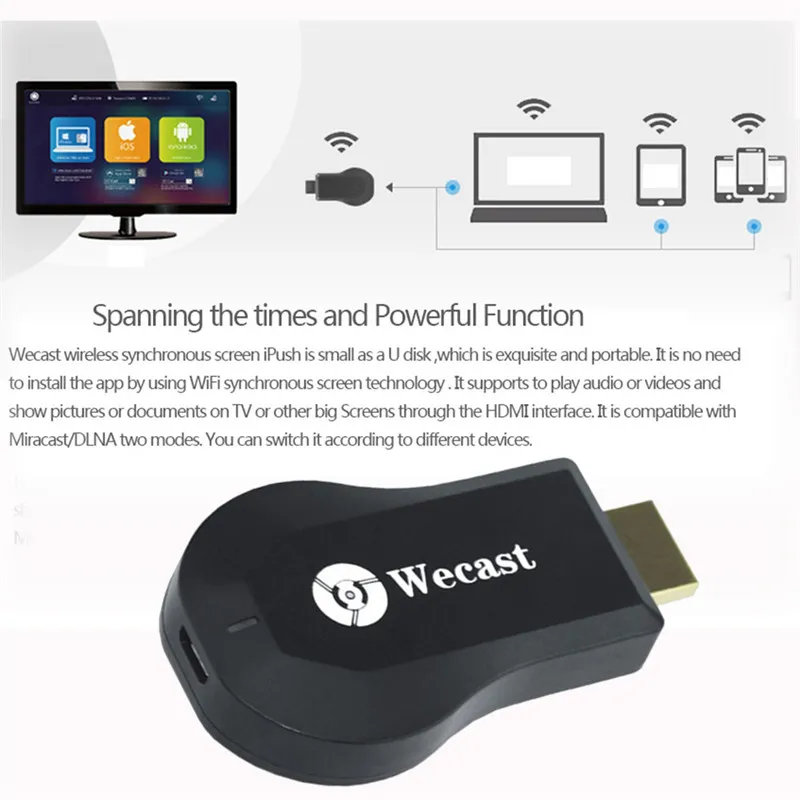 

WiFi display receiver new 1080P Wecast C2 OTA Miracast DLNA Dongle Airplay HDMI