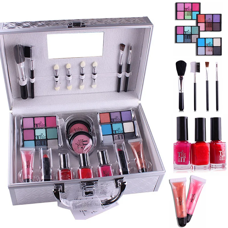 

Full Professional Makeup Eye Cosmetics Makeup Set Eyeshadow Palette Lipstick Blush Brushes Set All in One Makeu Kits for Woman