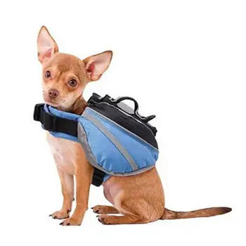 

Hot selling Dog Supplies Saddle Bag Dog Backpack Adjustable Pet Carrier Hiking Camping Vest with Pockets