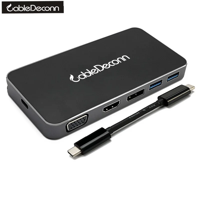 USB C Typ c Thunderbolt3 zu Gigabit RJ45 USB3.0 Hub HDMI 4 karat 1080 p VGA DisplayPort DP 4 karat DVI Multiport Adapter für Macbook Online