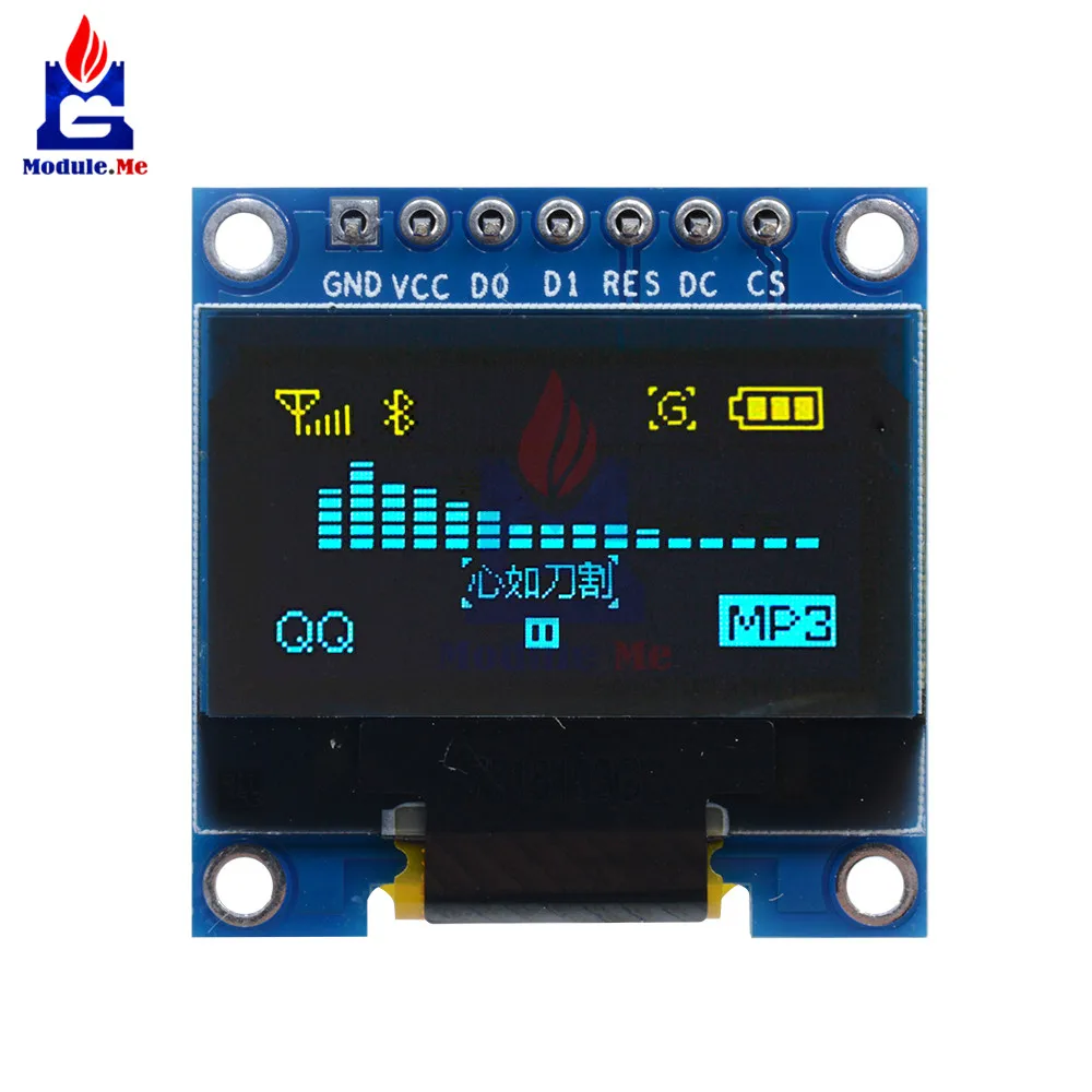 0,96 "желтый синий дюймов дисплей на органических светодиодах 128X64 светодио дный ЖК светодио дный дисплей модуль для Arduino IIC I2C общаться DC 3 В -В 5