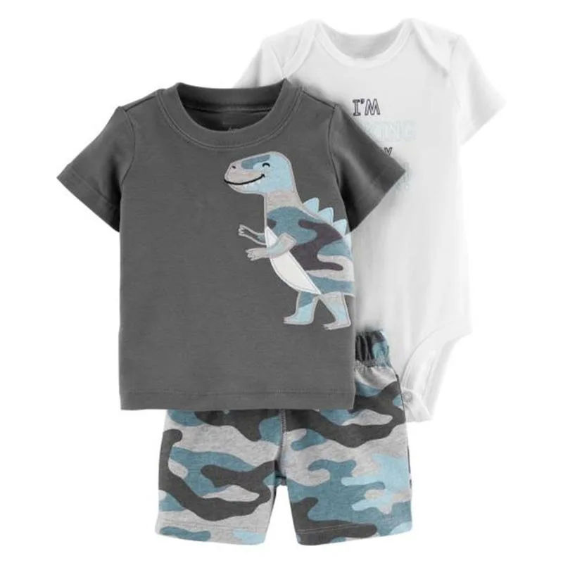 Г. Летняя одежда для маленьких мальчиков комплект одежды для новорожденных мальчиков футболка с черепашкой из 3 предметов боди-брюки с короткими рукавами одежда для маленьких мальчиков