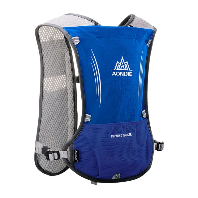 AONIJIE Outdoor Running Cycling 5L Hydration Backpack Vest Hiking Camping Marathon Race Rucksack Bag Harness Water Bladder Bag - Цвет: E913S-Drak Blue