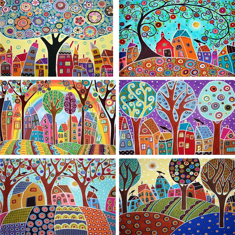 

Full Square Diamond Painting Cross Stitch Landscape Tree Diamond Embroidery Rhinestone Painting Crystal Mosaic Home Decor Gifts