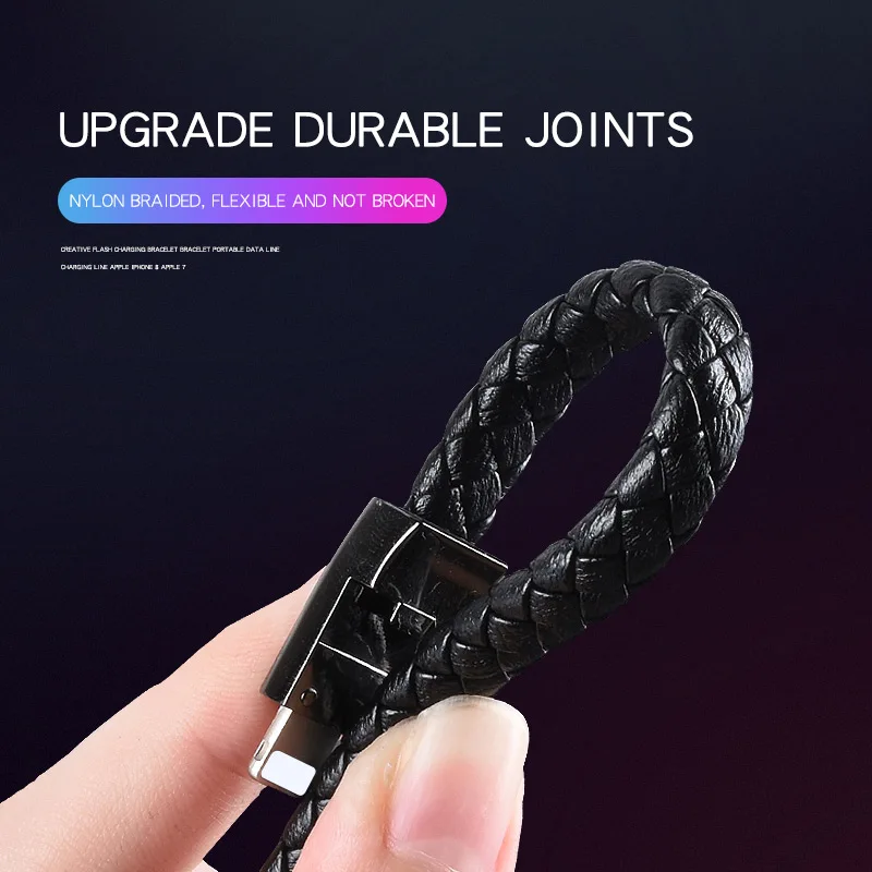 Новый браслет из натуральной кожи usb кабель зарядное устройство для iPhone 8 X XR