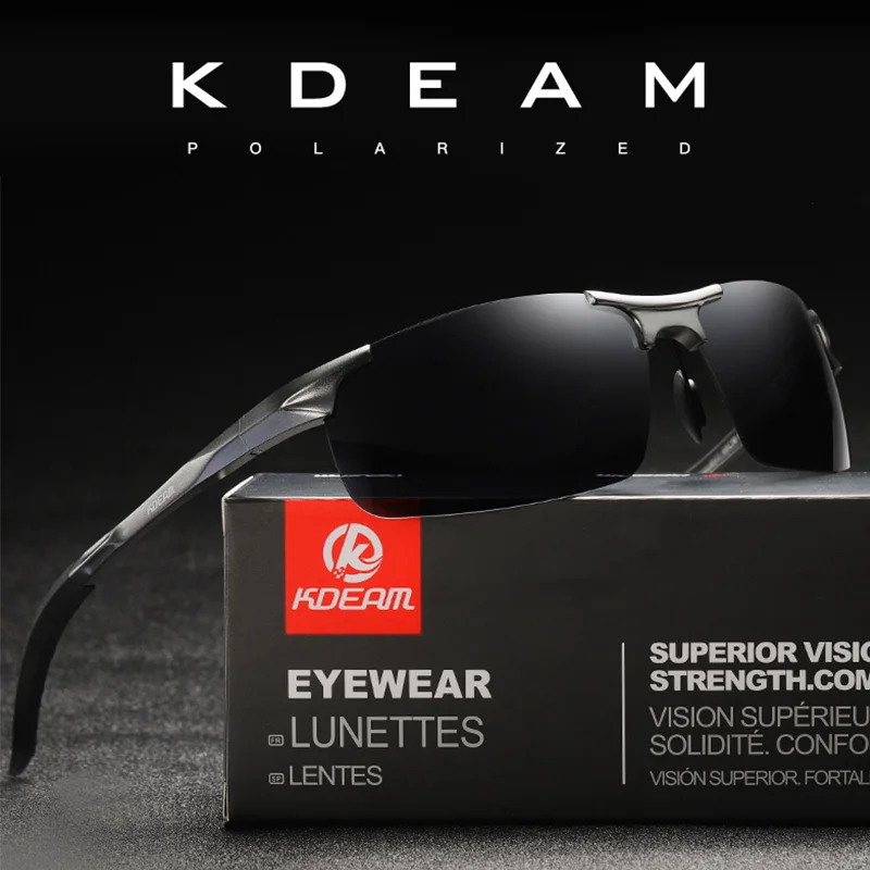 

KDEAM Aluminium Magnesium Frame Polarized Sunglasses for Men Goggle Driving glasses Brand Designer with High Quality Eyewear X46