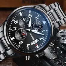 SINOBI Nouveau Pilote Hommes Chronographe Montre-Bracelet Étanche Date Top Marque De Luxe En Acier Inoxydable Diver Hommes Genève Quartz Horloge