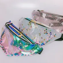 Прозрачный пояс Сумка женская голограмма карамельного цвета поясная сумка Новая женская модная прозрачная поясная сумка летняя повседневная сумка