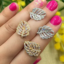 GODKI маленькие листья, модные популярные роскошные серьги-гвоздики с кубическим цирконием, модные ювелирные изделия для женщин