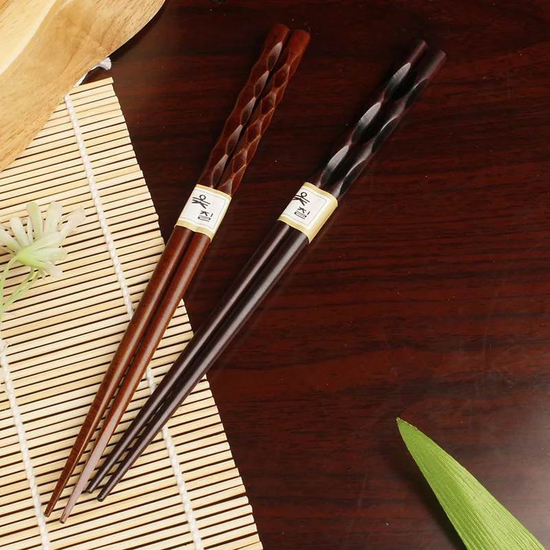 2 пары палочек для еды в японском стиле натуральные деревянные палочки для еды ценный пакет для готовки посуда