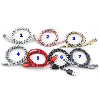 

500pcs 1M 2M 3M New High Speed Metal USB braided Data Fast Charger Cable Micro USB 8 pin Type C Charging Cord For Mobile Phones