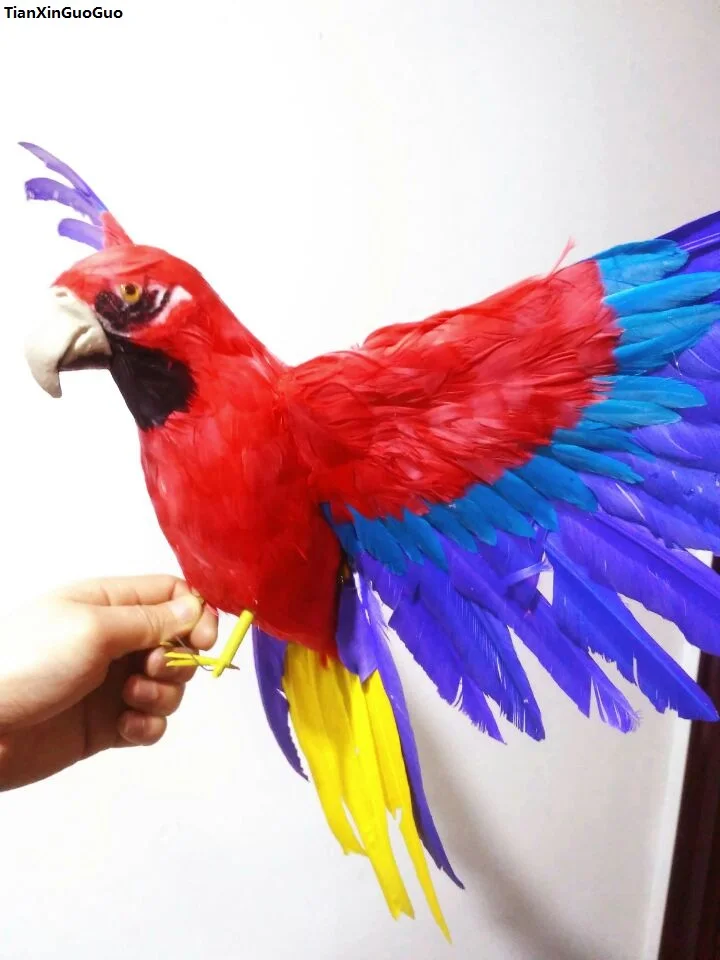 large-42x60cm-spreading-wings-parrot-colorful-feathers-parrot-hard-modelgarden-decoration-ornaments-gift-s1445