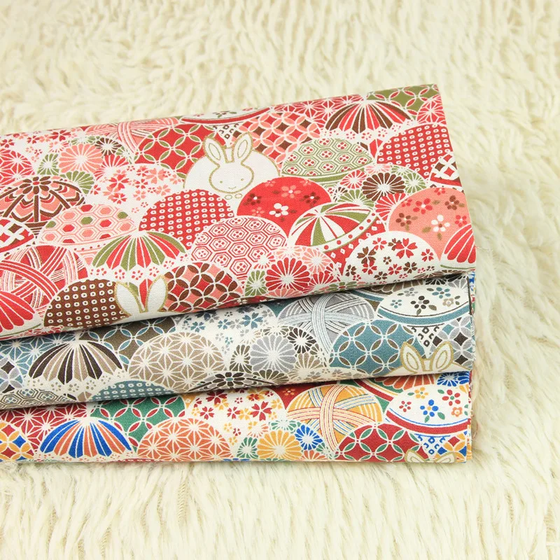 Наполовину ярдовая позолоченная Мягкая тонкая хлопковая ткань с принтом кролика, ручная работа, сумка для одежды, платье, детская одежда, хлопок, B266