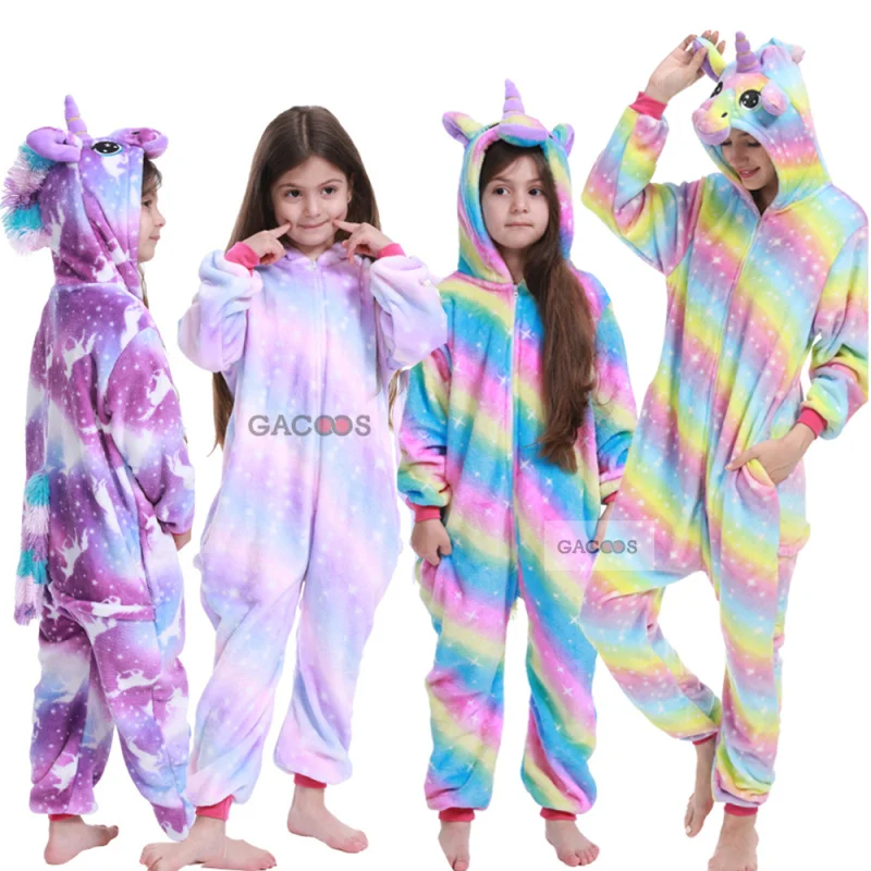 

New Unicorn Pajamas Sleepwear For Girls Boys Cartoon Anime Panda Onesies Pyjamas Kids Winter Sleepers Jumpsuit Children Pajamas
