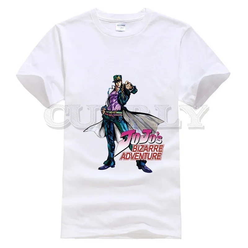 

2019 New T-shirt Print Jojo Bizarre Adventure Thsirt Large Size Japan Anime Cartoon Summer Dress Men Tee Funny T Shirt Retro