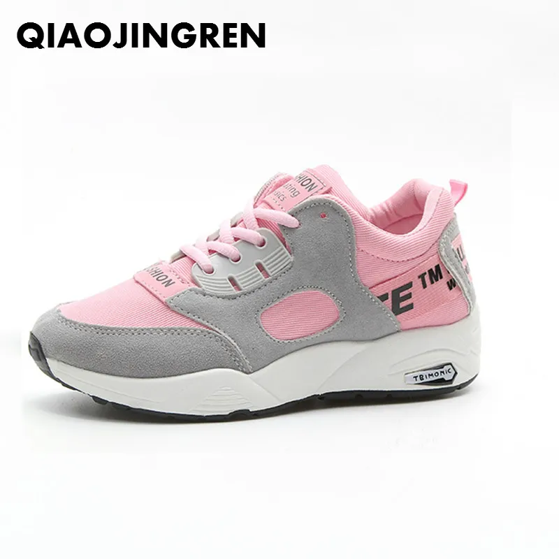

QIAOJINGREN Women Casual Shoes 2018 Summer Spring Breathable PU +Fabric Women Flats Shoes Lace-Up Ultralight Sneakers size-35-40
