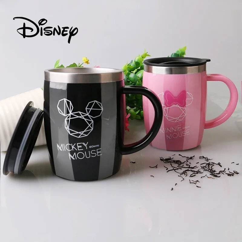 Criança com Tampa de Isolamento Lidar com Copo Copos de Leite Presentes de Aniversário Disney Caneca Mickey Mouse Inoxidável Escritório Antiderrapante Café 2020 2 High Quality Mamãe e Bebê