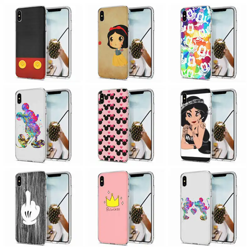 Soft Phone Case For iPhone X XS XR Covers TPU Colorful Princess Mickey Minnie Pattern Fundas iPhone6 7 Max E091 |