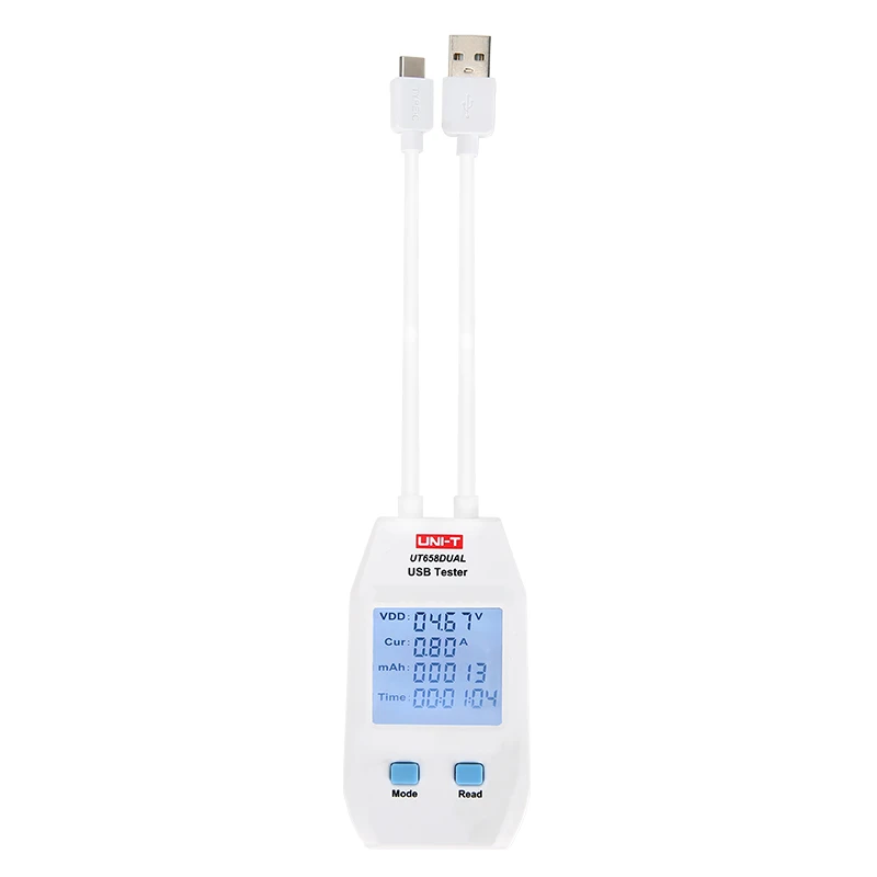 UNI-T UT658A/UT658C/UT658Dual/UT658LOAD Second-generation Type-A/Type-C USB tester; voltage/current/charge/capacity detector - Цвет: UT658Dual