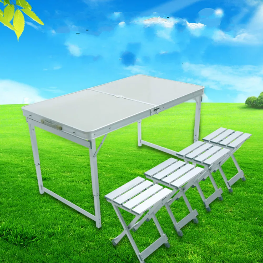 

Wild table outdoor tables and chairs combination aluminum folding tables and chairs portable barbecue table LM01111150