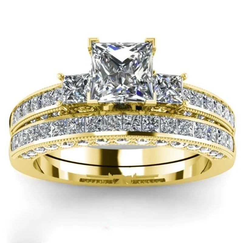 

New crystal zircon ring European and American popular ladies ring couple jewelry