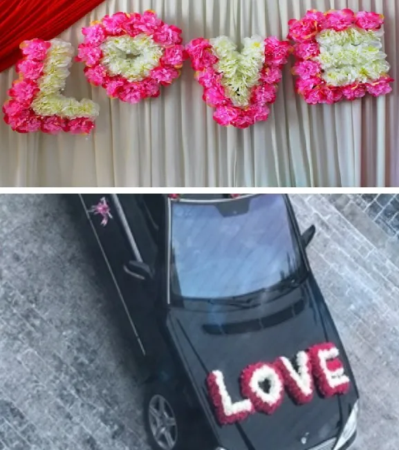 &quot LOVE&quot silk Flower Sign wedding car decoration LOVE pendant party stage backdrop decor flower photoprops | Дом и сад