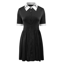 Новинка, женское летнее платье с принтом Луны, короткий рукав, плюс размер, s/m/l/XL/XXL/3XL/4XL/5XL, готическое сексуальное черное платье с высокой талией для девушек