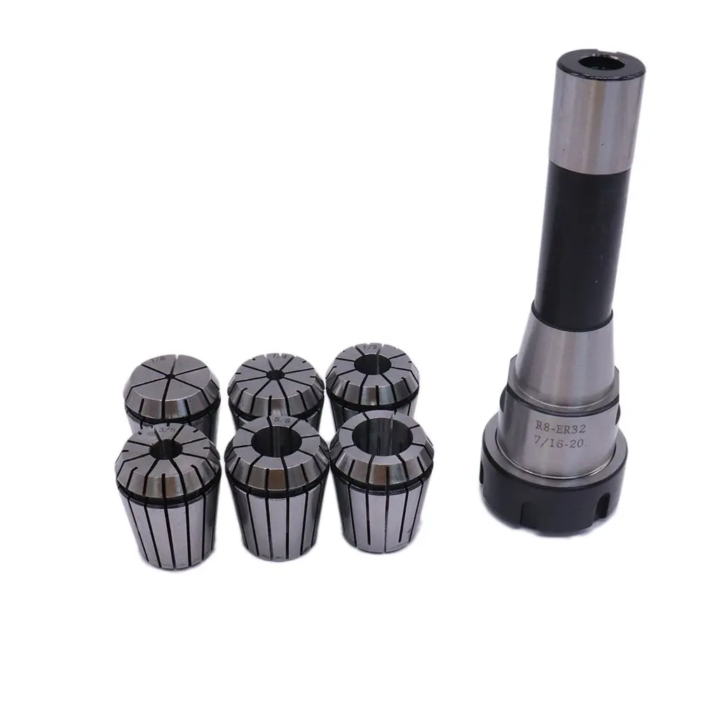 

R8-ER32-6pcs R8 inch milling cutter handle ER32 inch elastic collet inch spring collet
