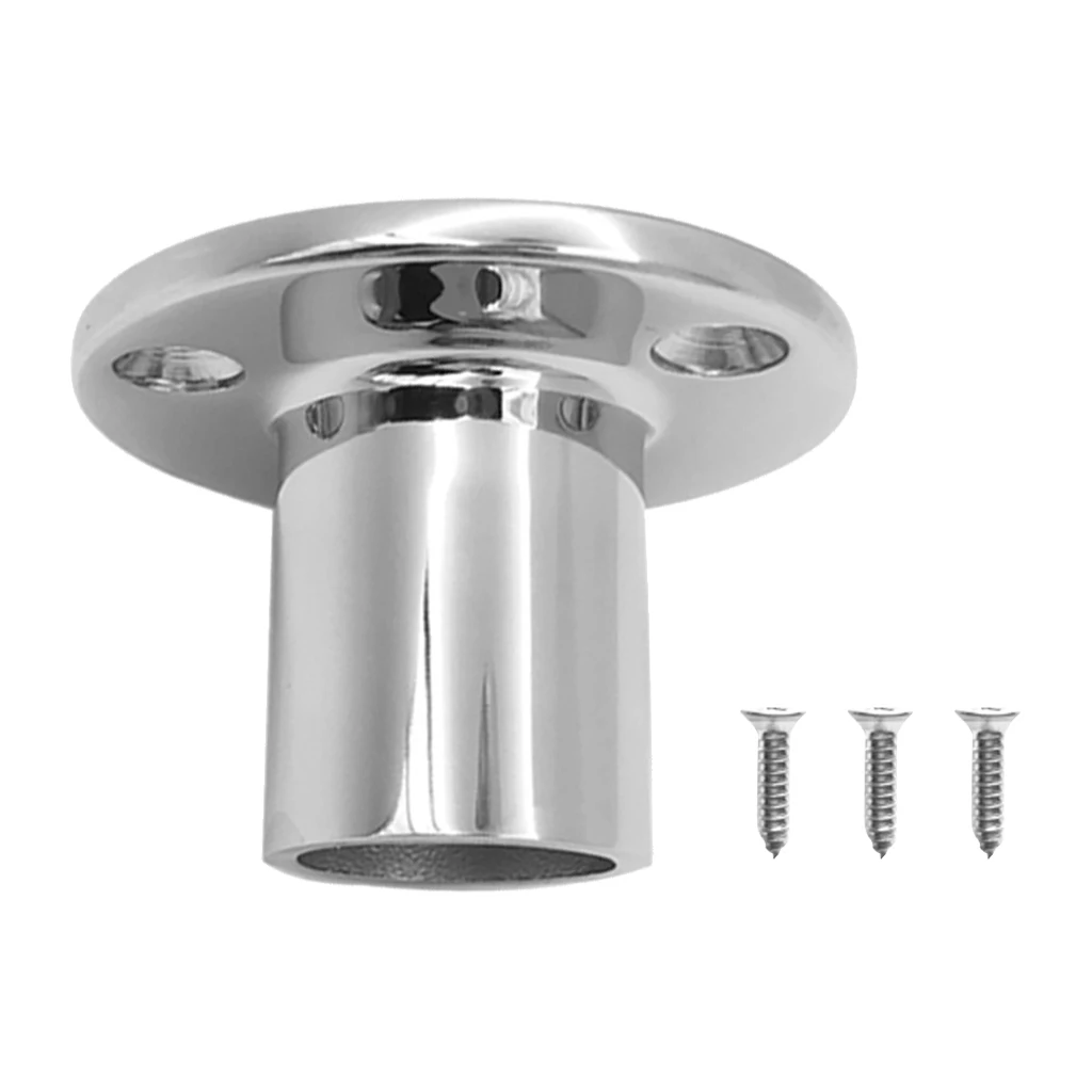 1 Set 25mm /1″ 90 Degree Round Stanchion Base 316 Stainless Steel Boat Hand Rail Fitting For Sailboat & Powerboat Railing Etc 