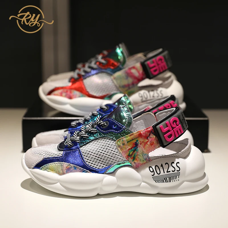 

RY-RELAA woman sneakers Ins sports running shoes women casual shoes platform Genuine Leather luxury shoes women designers
