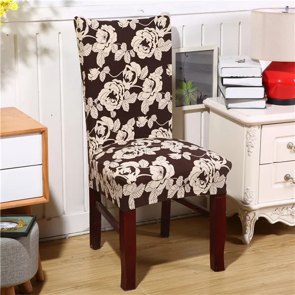 Hyha Floral Letter Dining Chair Cover Spandex Elastic Anti-dirty Slipcovers Protector Stretch Removable Hotel Kitchen Seat Case - Цвет: 22