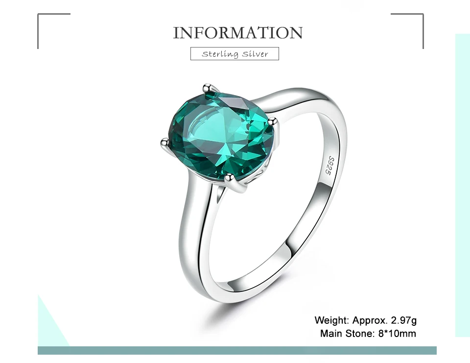 UMCHO Emerald 925 sterling silver ring for women NUJ095E-1-pc (2)