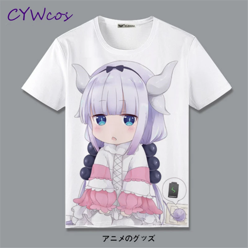 Косплей костюм Kobayashi san Chi no Maid Dragon KannaKamui and Tohru аниме футболка с короткими