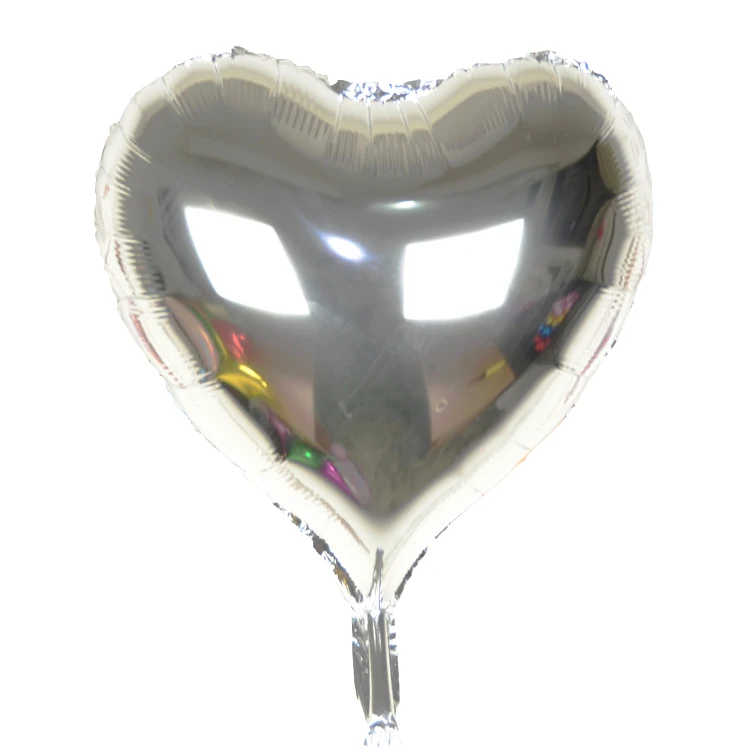 1 шт сердце и звезда 18 дюймов красочные фольгированные шары воздушные гелиевые глянцевые металлические цвета воздушные шары "сделай сам" для украшения дня рождения/свадьбы - Цвет: silver heart