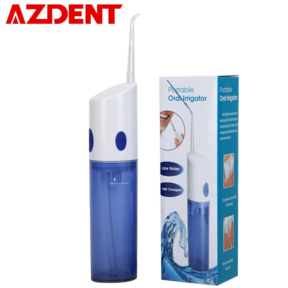 

AZDENT New Portable Electric Oral Irrigator Dental Water Jet Floss Pick USB Charging Water Dental Flosser Tooth Teeth Cleaning
