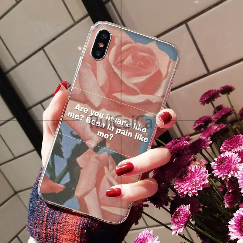 Ruicaica розовый эстетический чехол для телефона из силикона и ТПУ для iPhone 6S 6plus 7plus 8 8Plus X Xs MAX 5 5S XR